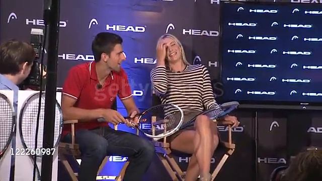 sexy maria Sharapova with cute short skirt and stealing heart ❤💞and novak djokovic cracking jokes смотреть онлайн