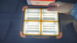 Прожектор аккумуляторный, кемпинговый фонарь, на солнечной батарее