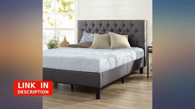 Zinus - Misty - Upholstered Platform Bed Frame//Mattress Foundation - Queen & 12 revieww смотреть онлайн