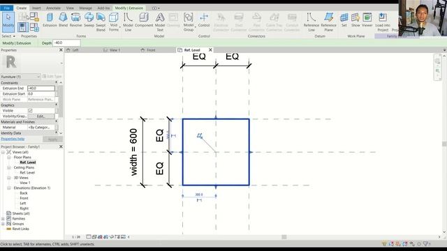 Revit Parametric Table Family With Length And Width Tutorial смотреть онлайн