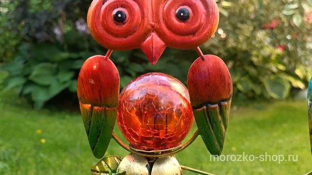 Светильник на солнечной батарее Solar ЭНЕРГИЯ СВЕТА: ЗЕЛЁНАЯ СОВА, металл, стекло, 54 см512000700-2 смотреть онлайн