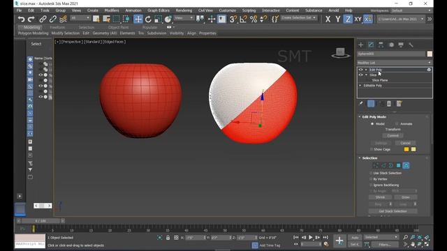 3ds max slice & cap holes modifier tutorial in Tamil | SMT смотреть онлайн