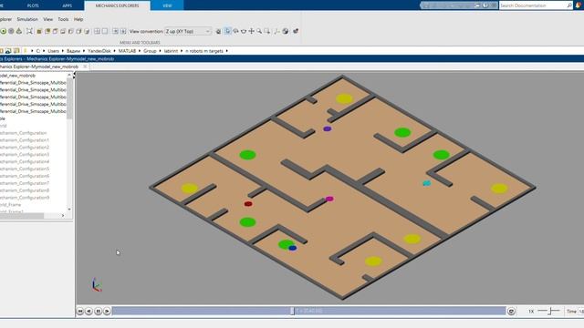 Движение группы мобильных роботов MATLAB Mobile Robotics Simulation Toolbox смотреть онлайн