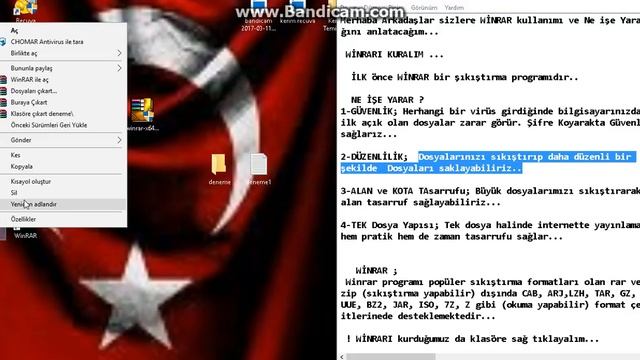 WİNRAR ( sıkıştırma) KULLANIMI ve TANITIMI. смотреть онлайн