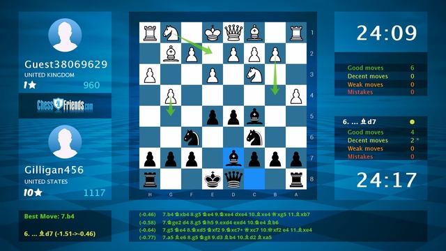Chess Game Analysis: Guest38069629 - Gilligan456 : 0-1 (By ChessFriends.com) смотреть онлайн