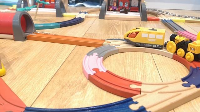 Toy Train Videos for kids Thomas 50k Subscribers Thank U Brio bigjigs Wooden Subway Tunnel lego смотреть онлайн