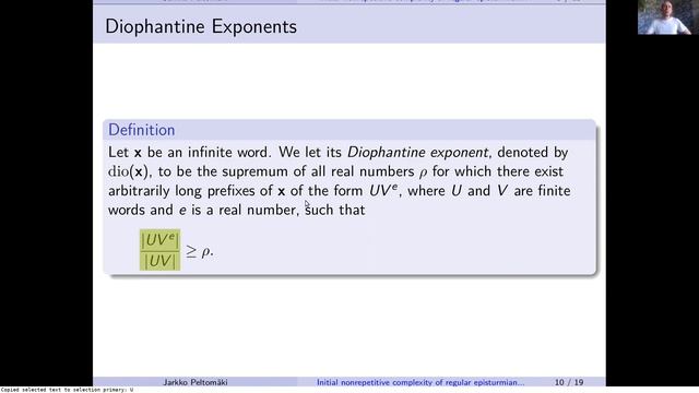 Jarkko Peltomäki, Initial nonrepetitive complexity of regular episturmian words смотреть онлайн