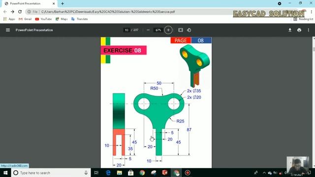 Solidworks Exercise 8 | Free Solidworks tutorial for Beginners смотреть онлайн