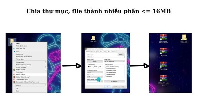 Hướng dẫn sử dụng phần mềm WinRar để chia nhỏ file thành nhiều phần nhỏ hơn 16MB. смотреть онлайн