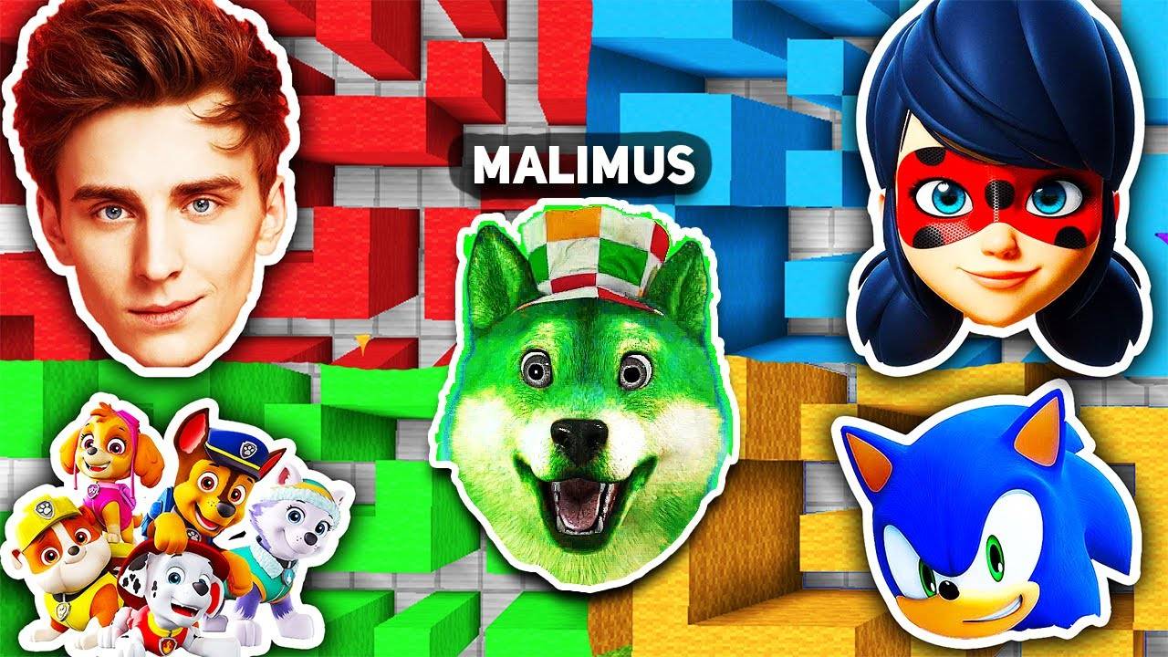 Выбери правильный лабиринт Влад А4, Леди баг, Соник, Щенячий патруль в майнкрафт смотреть онлайн