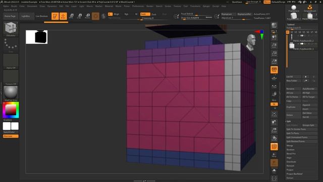 ZBrush - ZModeler Target (All-Quads) смотреть онлайн