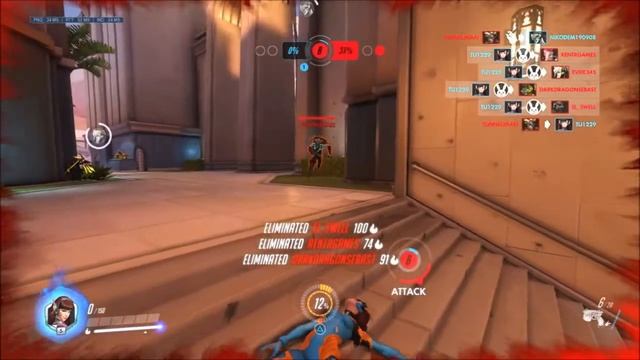 Overwatch: Origins Edition: Sweet quadruple kill as D.Va (But Junkrat spoils it) смотреть онлайн