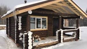 Баня 6х6х2м терраса Рубленное Бревно