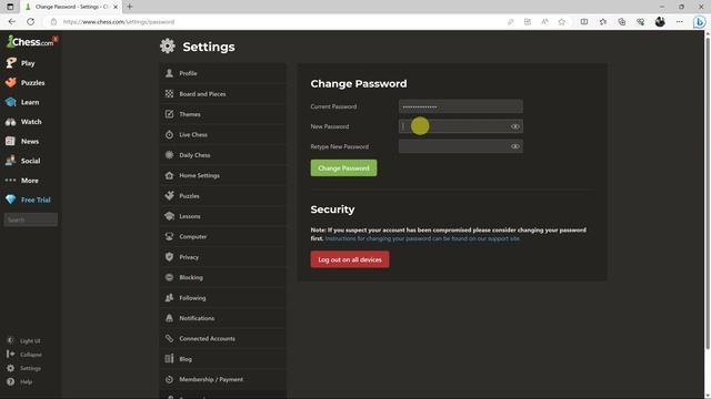 How To Change Password On Chess.com