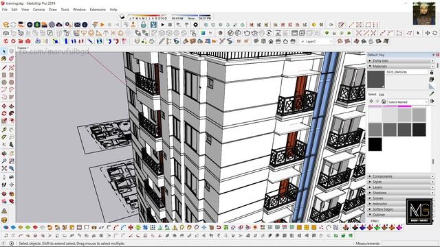 Exterior design of building by SketchUp PART 8 || 3D modelling || Sketchup pro || Texturing-part 1 смотреть онлайн