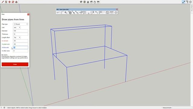 SketchUp Extension: Pipes Tubes 2020 - draw from edges смотреть онлайн