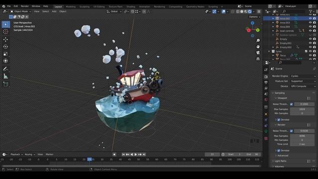 Low Poly Boat Animation - Breakdown - Blender 3 смотреть онлайн