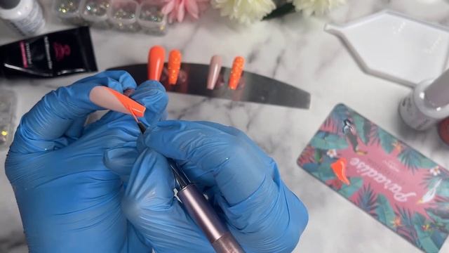NEON ORANGE SUMMER NAIL DESIGN| HOW TO MAKE PRESS ON NAILS| NAIL TUTORIAL| STEP BY STEP TUTORIAL смотреть онлайн