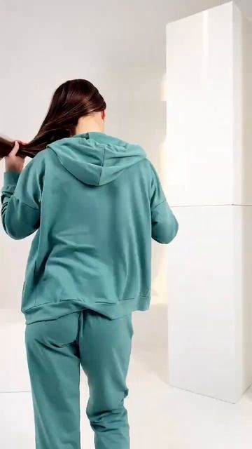 Жіночий спортивний костюм трійка осінь-весна арт. 476 зелений/ сіро-зелений смотреть онлайн