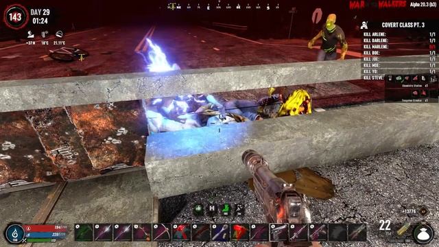 7 Days to die War of the Walkers Gameplay #23 - Quarta Horda! смотреть онлайн