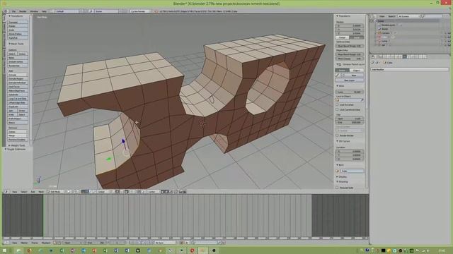 Blender 2.79 - boolean and Remesh modifier - tutorial EN смотреть онлайн