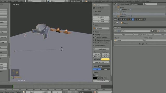 blender 2.69(test) lattice modifier simple movimiento y deformacion con objetos смотреть онлайн