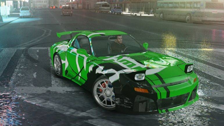 GDO 1:64 Need For Speed Carbon, Kenji Bushido (Boss) Mazda Rx-7 Игровая реальность на полке! смотреть онлайн