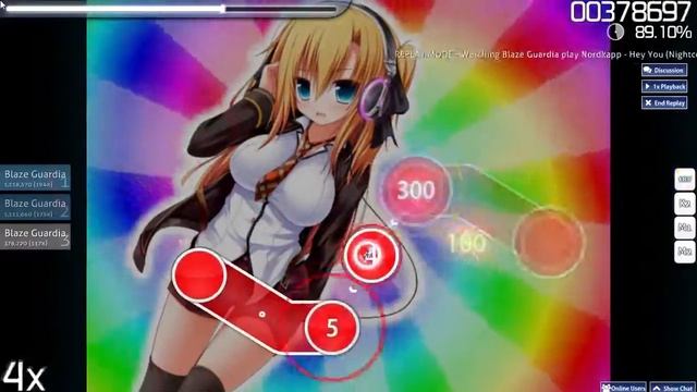 Nordkapp - Hey you - Nightcore mix - hey you - osu mouse keybind gameplay смотреть онлайн
