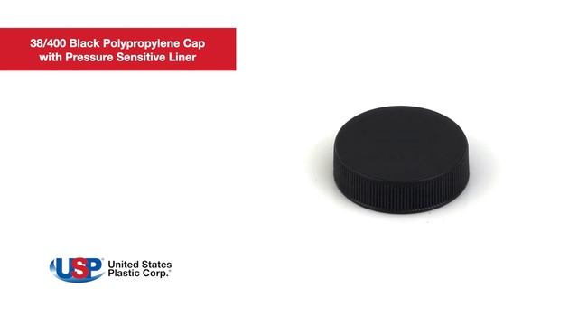 38/400 Black Polypropylene Cap with Pressure Sensitive Liner | U.S. Plastic Corporation® смотреть онлайн