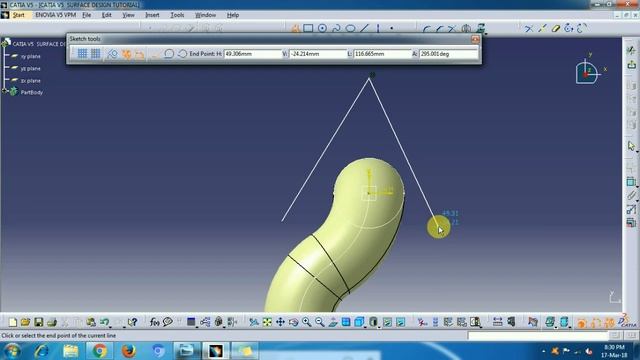 CATIA V5 SURFACE DESIGN TUTORIAL смотреть онлайн