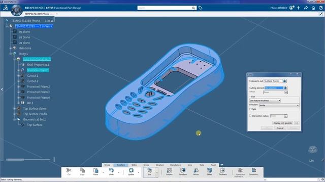 # 6/7 Applying a Styling Surface Onto The Shelled Body | CATIA V6 Functional Part Design Tutorial смотреть онлайн