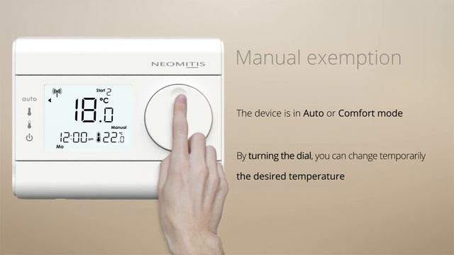 Manual : a temporary change - [Tutorials RTE7RF room thermostat] смотреть онлайн