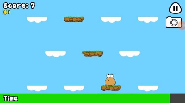 Pou app in Sky Hop game score 31