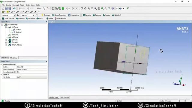 Revolve Feature in Design Modeler | Lesson 9 | Ansys Design Modeler Tutorial | Tamil смотреть онлайн