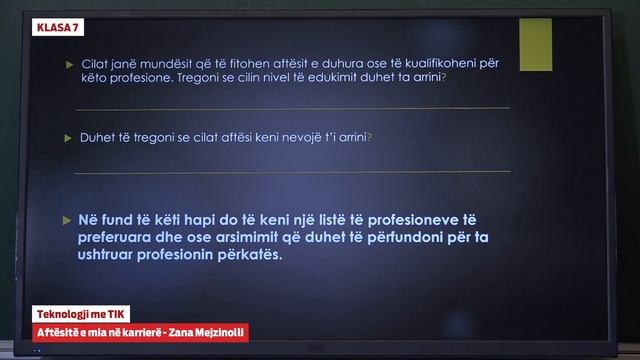 E Mesimi Klasa 7 - 7123 Teknologji Me TIK - Aftësitë E Mia Në Karrierë