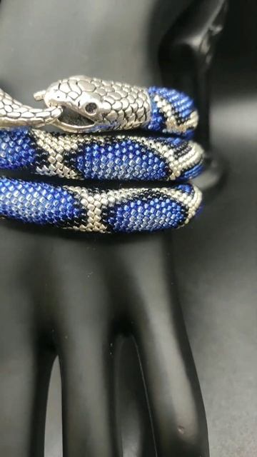 Браслет Сапфировый Питон. Жгут из бисера. смотреть онлайн