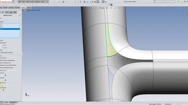 SolidWorks Y-Branch Blend смотреть онлайн