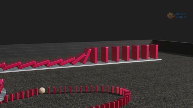 Fun with 222 Dominoes | Blender Experiment 4 | Chain Reaction & Domino Effect | Rigid Body Physics смотреть онлайн