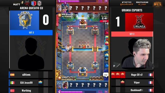🔴URANIA VS ARENA QUESITO - SLI - CLASH ROYALE - AVEC DAMIX 🔴