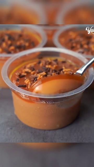 Caramel Milk Pudding Dessert Cup #shorts