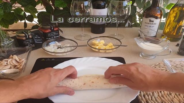 ⚡🔥🌮⚡🔥🌮👩🏻🍳 Torta De Trigo Rellena En SALSA SETAS  Y TRUFAS  Acompañado De PISTO VERDURAS Doña Elena