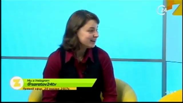Режиссер театра Аффект Алина Бондарь в прямом эфире телеканала Саратов 24 смотреть онлайн