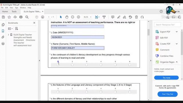 DIGITAL ELLN - TSNA ( PDF FILE ) HOW TO FILL IN смотреть онлайн