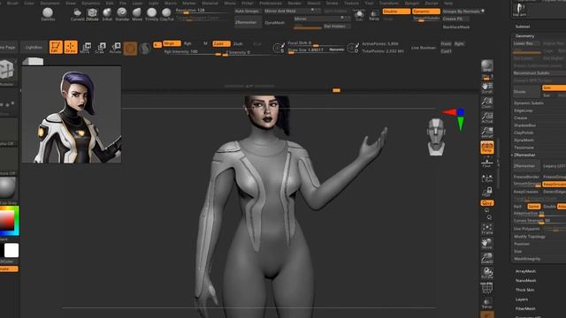 Sculpting Stylized Characters in zbrush - Sci-Fi Warrior смотреть онлайн