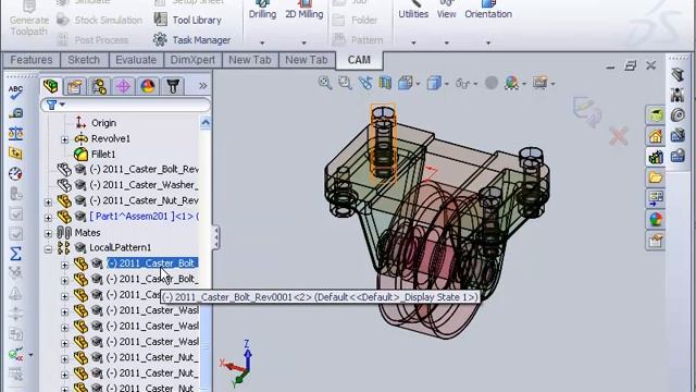SolidWorks Assembly Incontext ModifyCaster смотреть онлайн