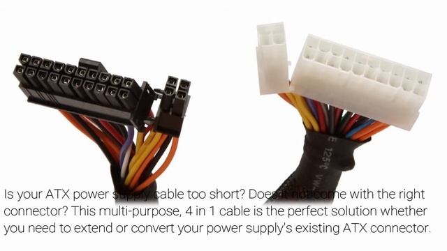 ATX 24-Pin (20+4Pin Detachable) 4-in-1 PSU Extension/Conversion Cable смотреть онлайн