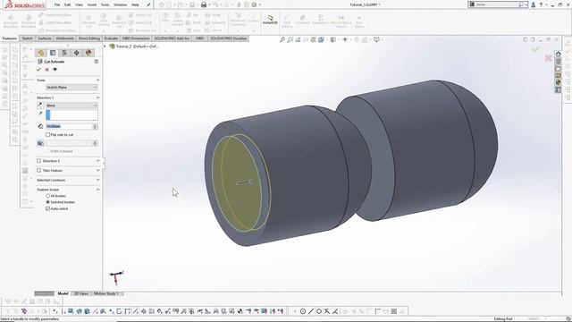 Extruded Feature Up to a Surface Shortcut | SolidWorks 2019/20 Tutorial смотреть онлайн