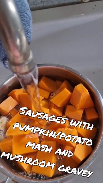 Sausages With Pumpkin/potato Mash And Mushroom Gravey #homemade #sausage #gravey #mashpotato
