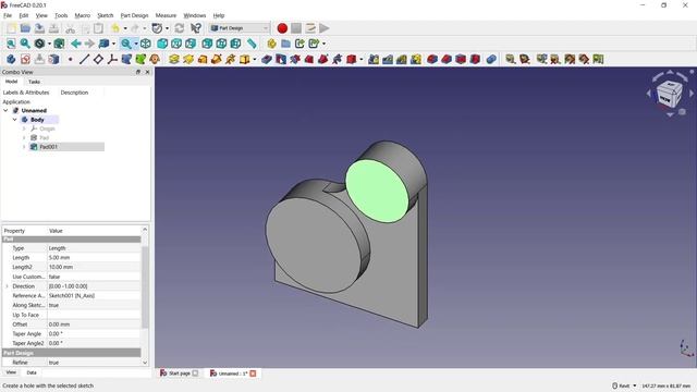 FreeCAD 0.20 Basic Part Design Tutorial For Beginner смотреть онлайн
