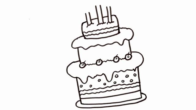 Drawing Birthday Cake || How to Draw and Color Birthday Cake || Painting step by step for Beginner смотреть онлайн